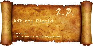 Kürti Placid névjegykártya
